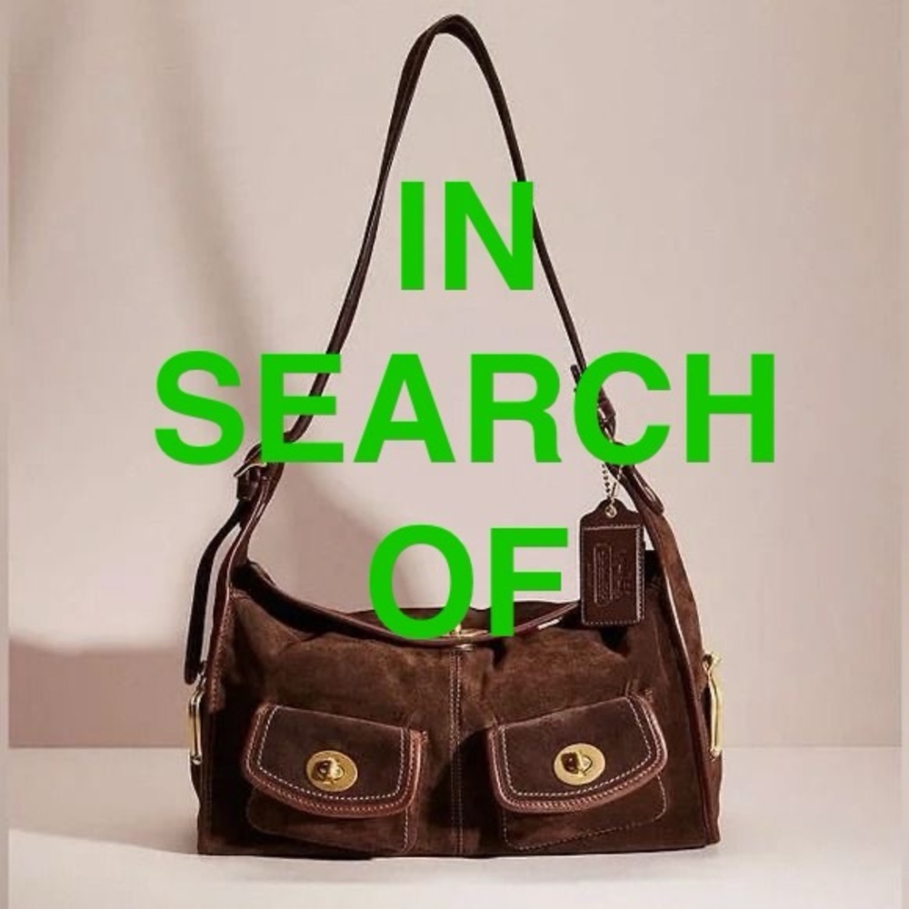 ISO LOOKING TO BUY Coach Haversack in Brown Suede y2k